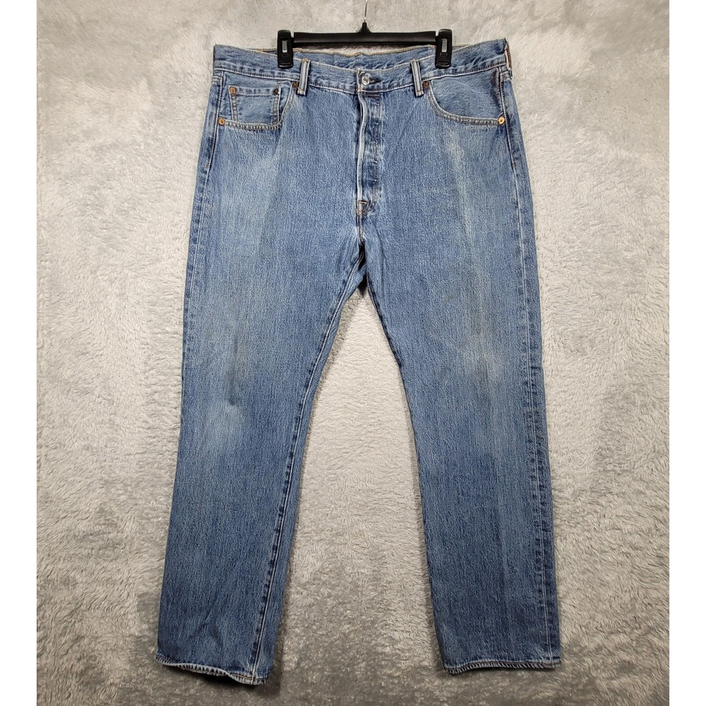 Levi's 501 Button Fly Jeans Mens‎ 40x32 Blue Denim Classic Straight Leg